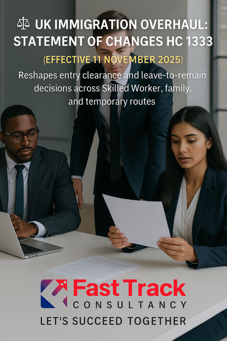 UK Immigration Overhaul: Statement of Changes HC 1333 (Effective 11 November 2025)